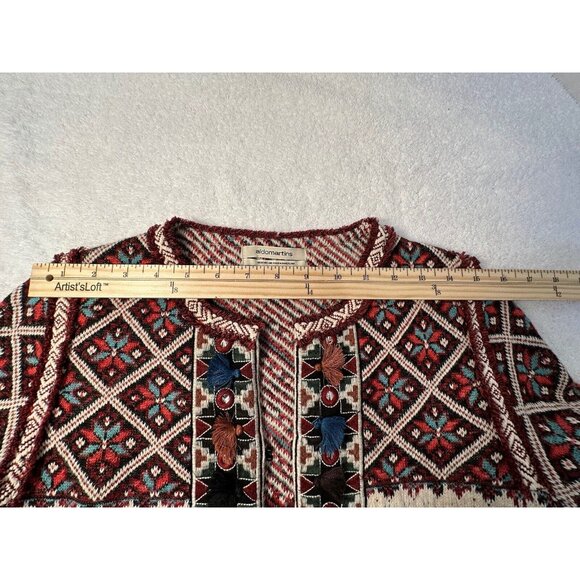 ALDO MARTINS (Anthropologie) Inverness Red Wool/Alpaca Cardigan, Size Small - Picture 10 of 14